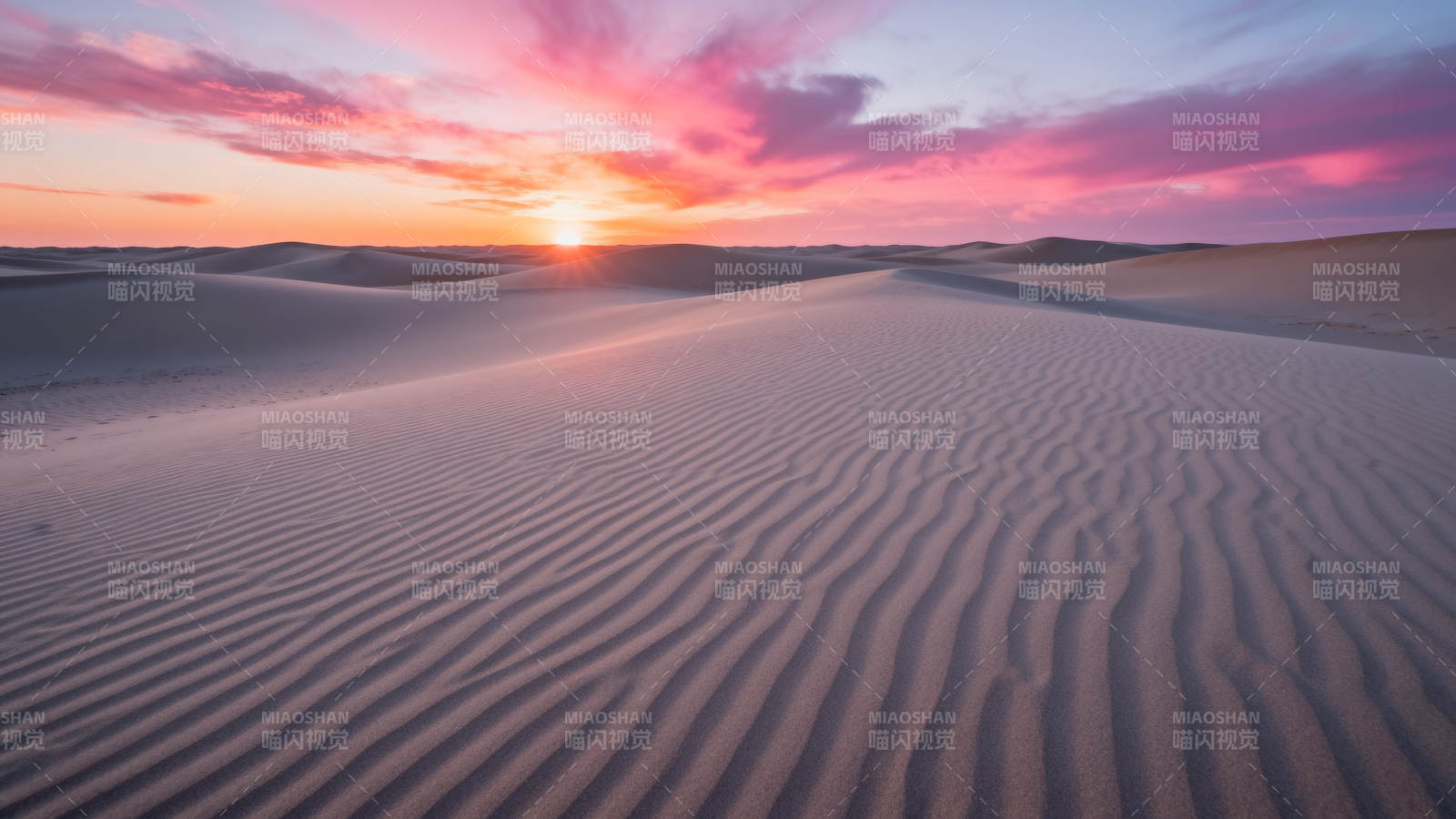 沙漠日落美景图片