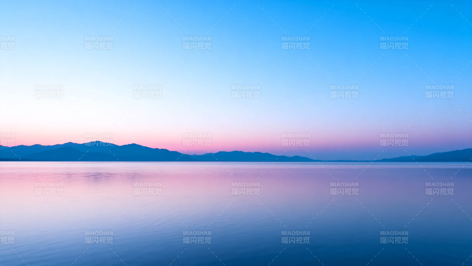 湖光暮色静谧图片