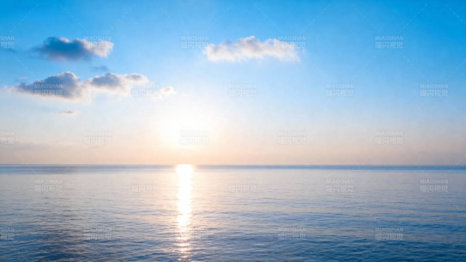 海天一色日出美景图片