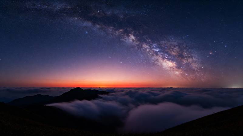 星河云海夜景图片