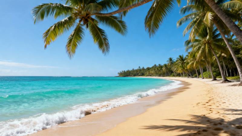 椰林碧海沙滩图片