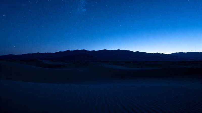 夜幕下的沙漠星空图片