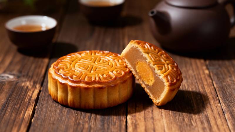 中秋月饼 茶香相伴图片