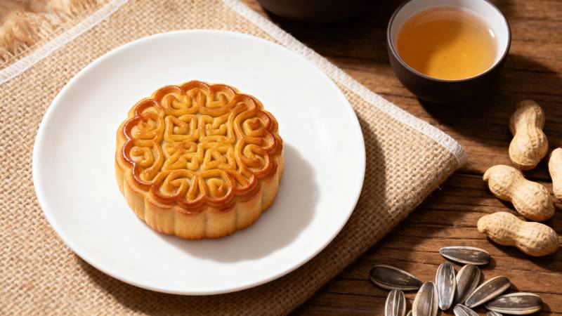 中秋月饼茶点图图片