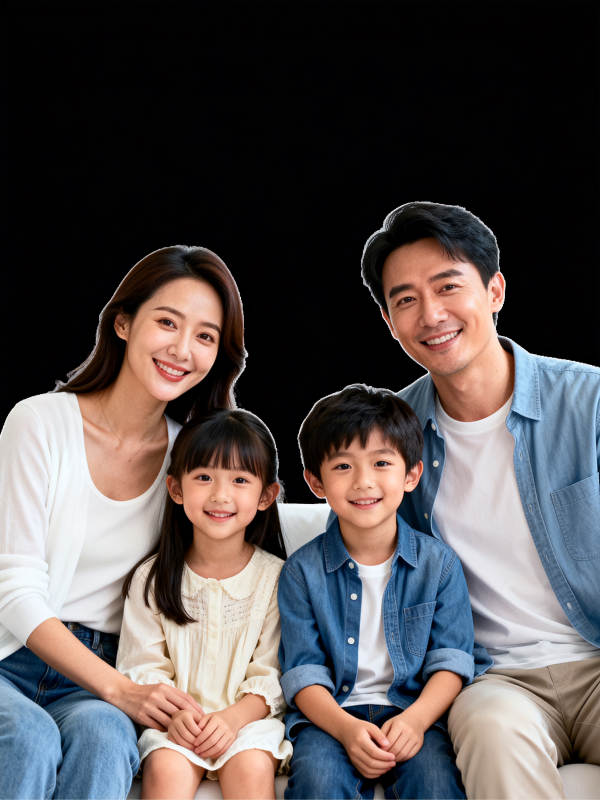 幸福一家四口图片