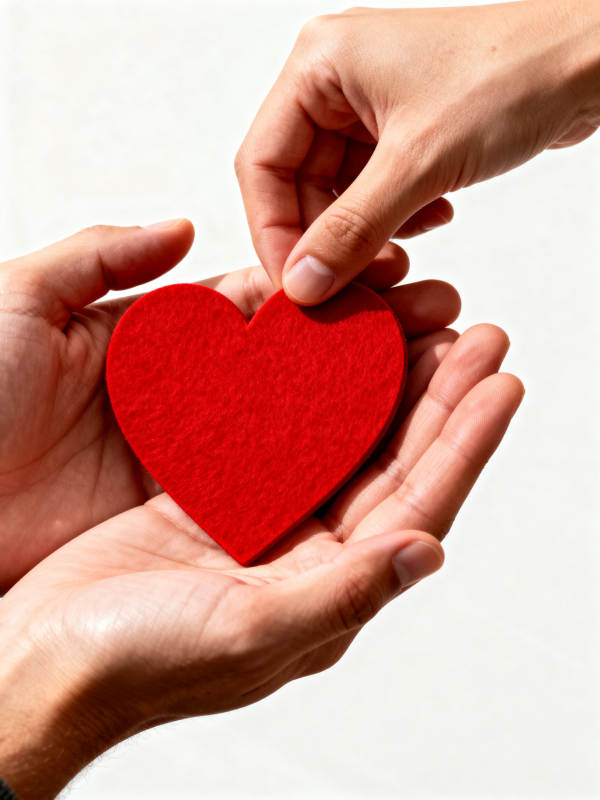 双手传递红心图片