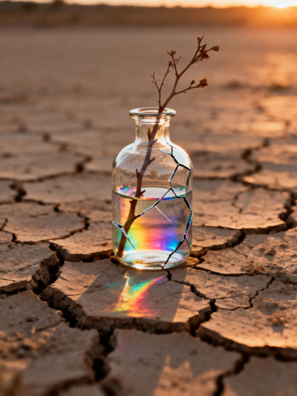 干裂大地上的希望图片