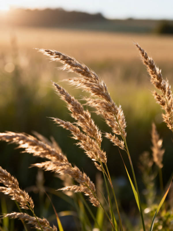 金秋草穗迎风摇图片