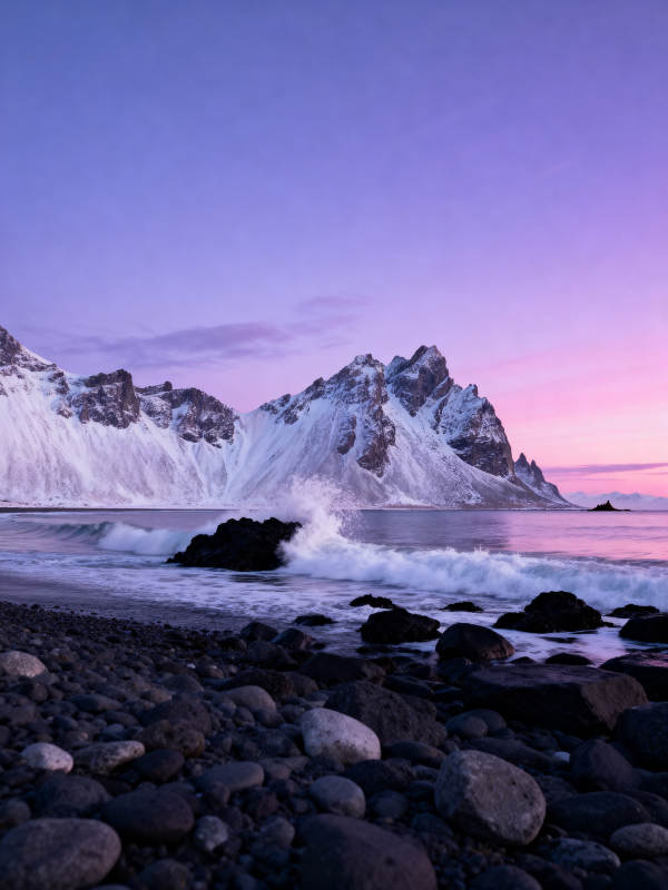 极地晨曦 雪山海浪图片