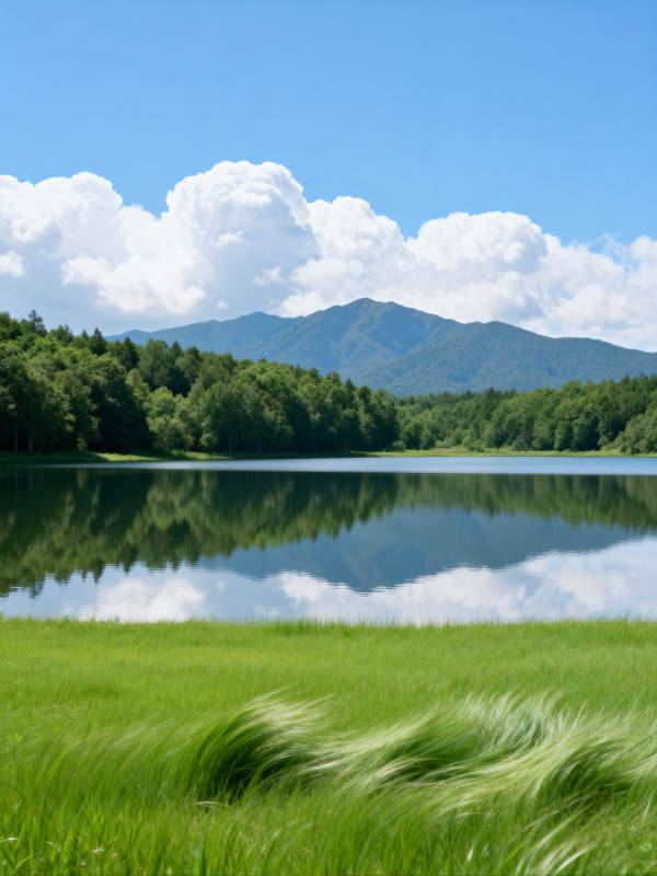 湖光山色 绿意盎然图片