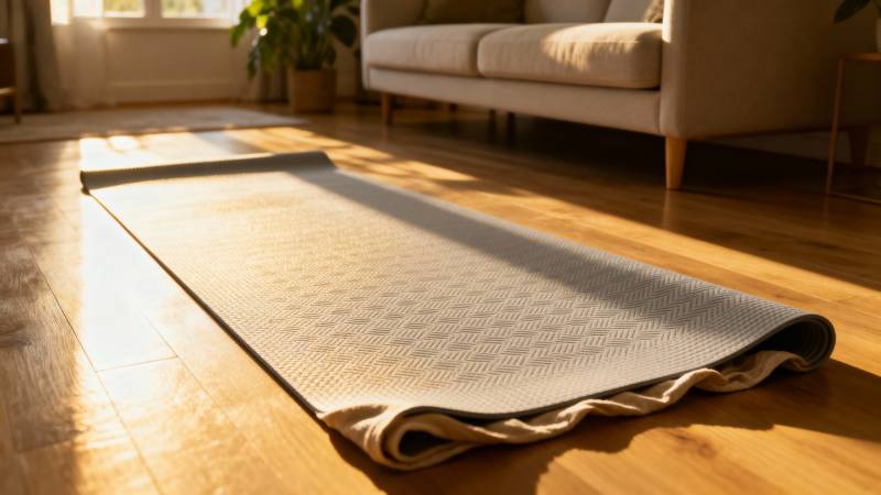 阳光下的瑜伽垫图片