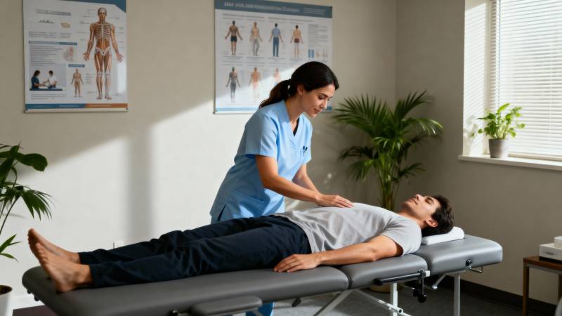 理疗师正在按摩患者图片