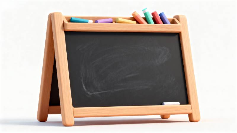 儿童黑板与彩笔图片