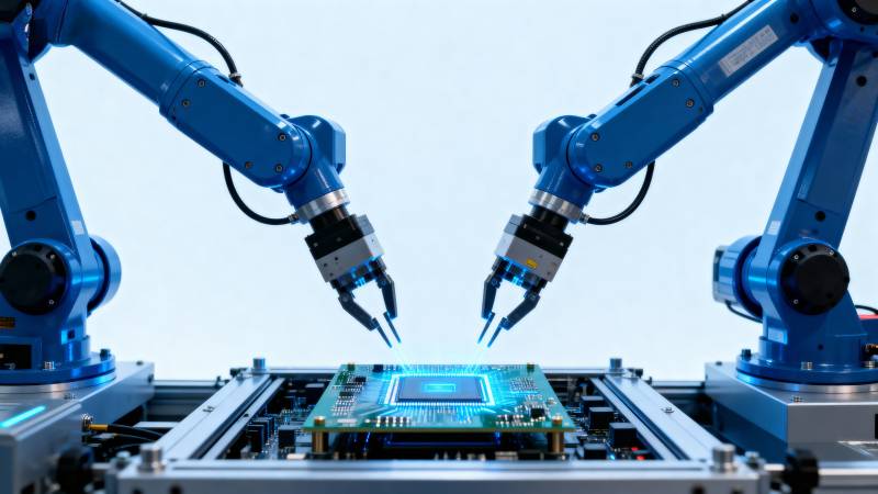 机械臂精准组装芯片图片