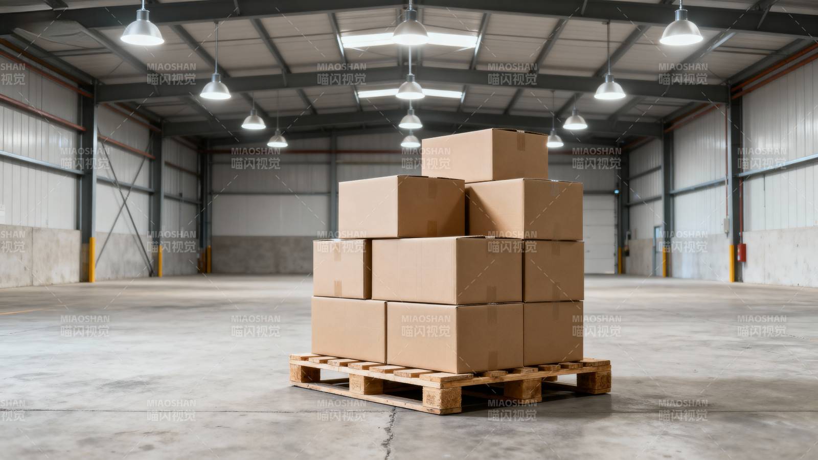 仓库中的纸箱堆叠图片