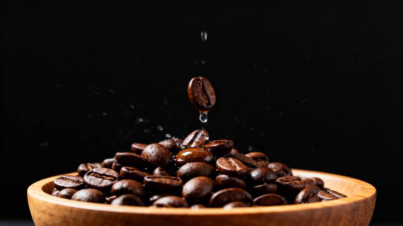 咖啡豆飞溅瞬间图片