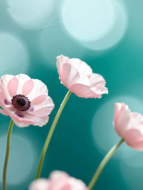 粉花映碧波图片