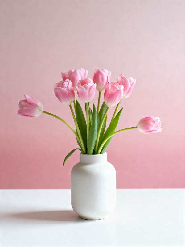 粉郁金香静谧绽放图片