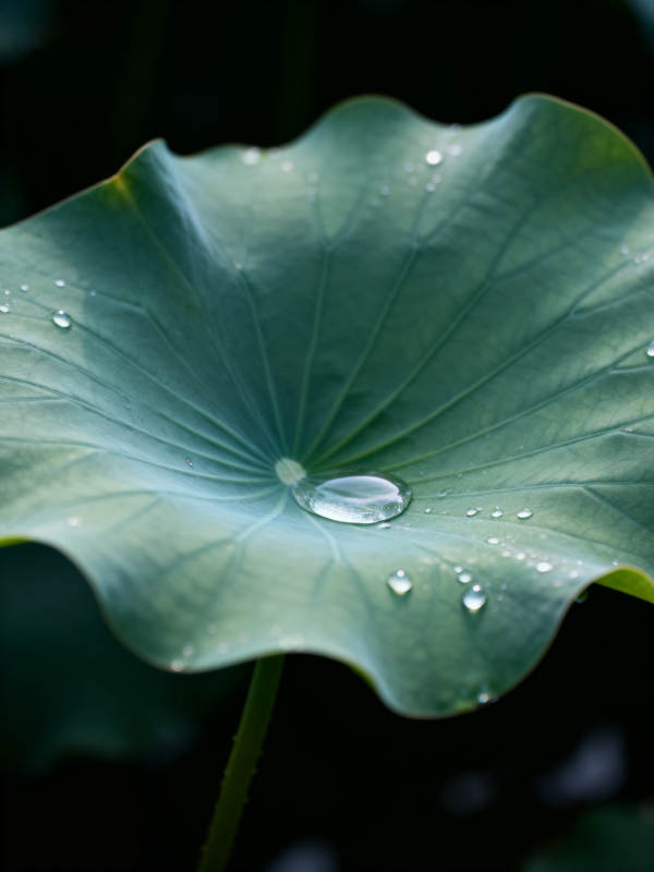 荷叶上的水珠图片