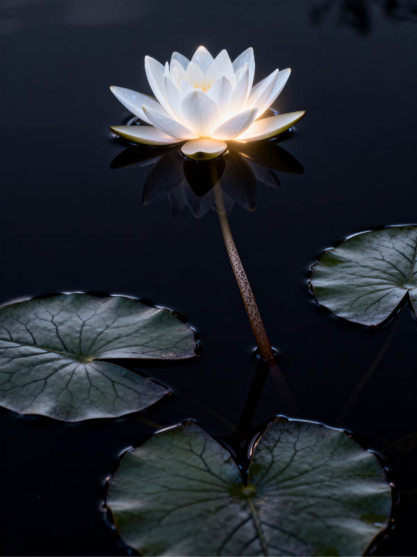 夜光莲花静谧绽放图片