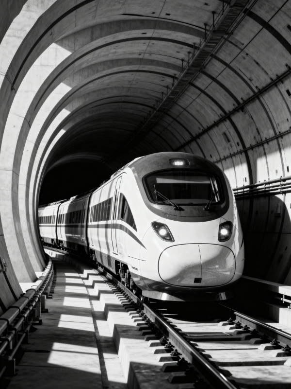 隧道中的高速列车图片