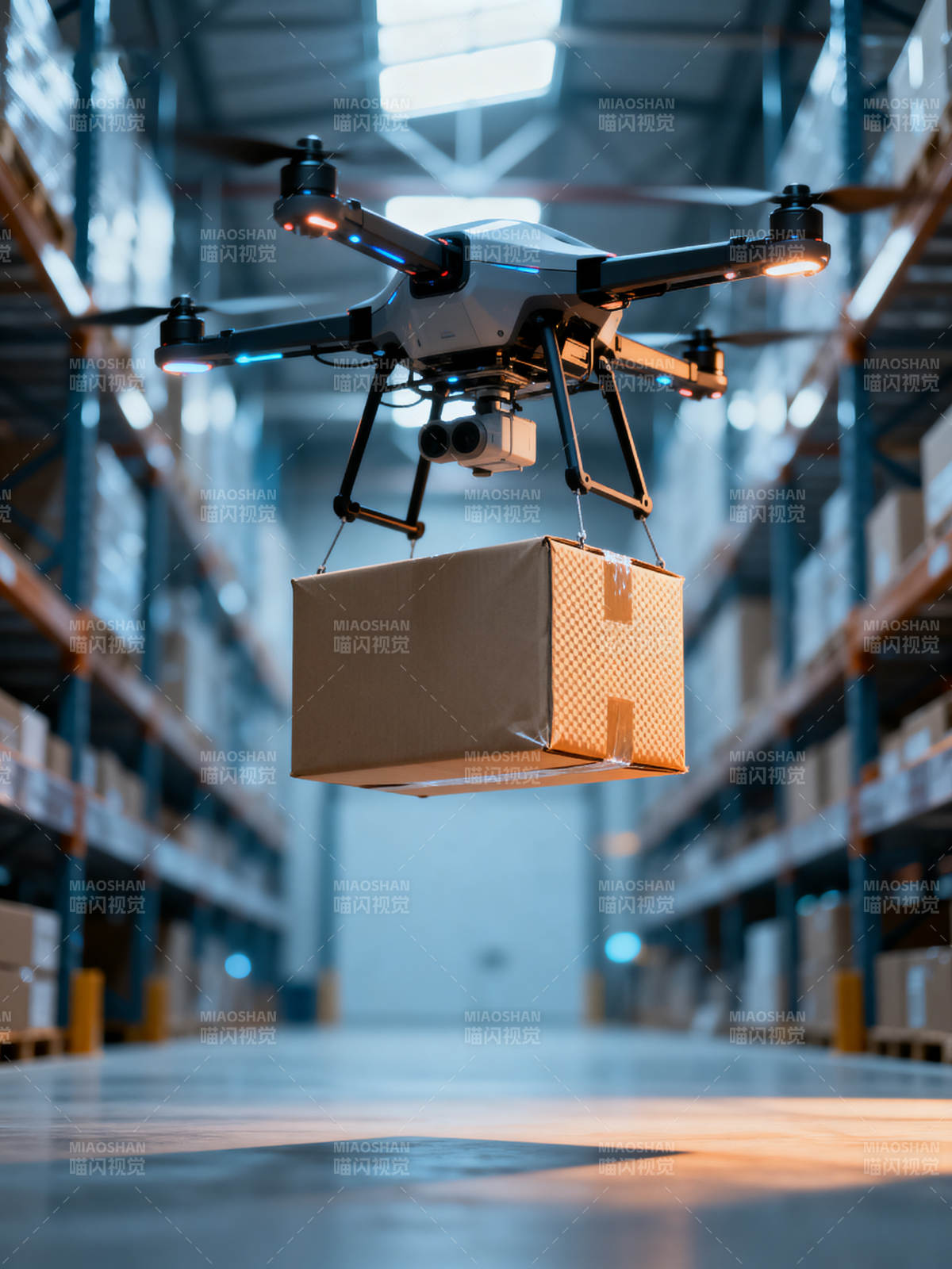 无人机仓库运货图片