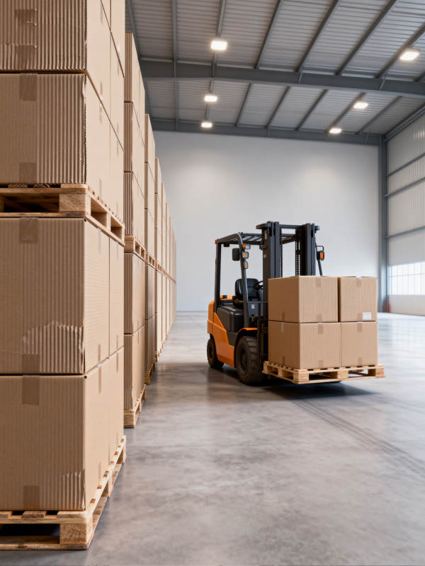 仓库叉车搬运货物图片