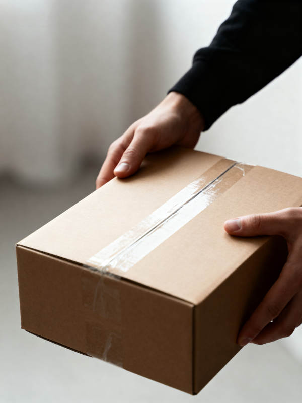 双手递送包裹图片