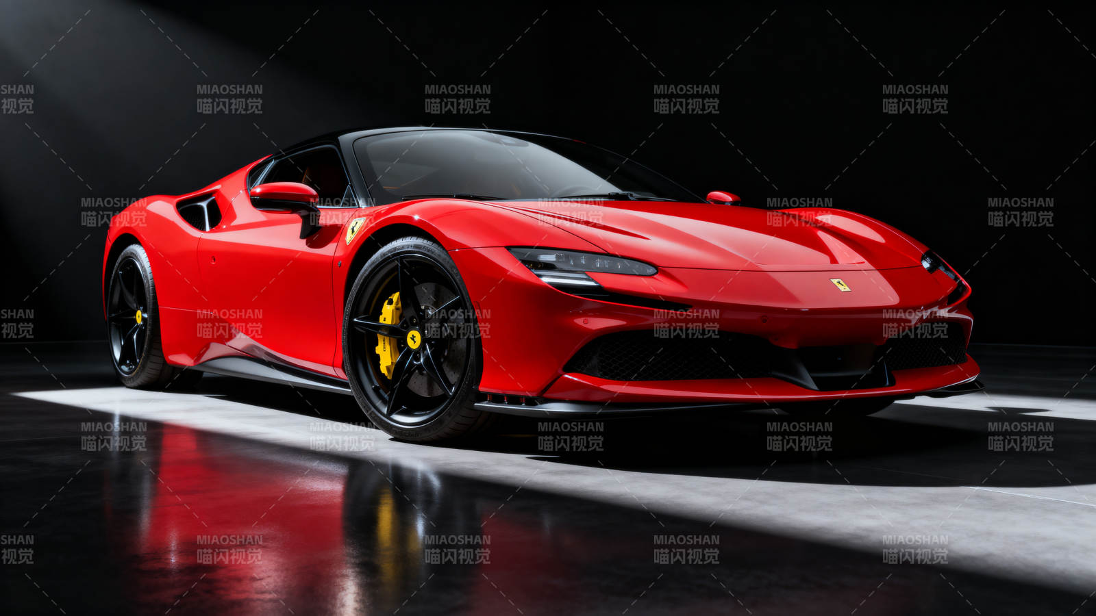 红色法拉利跑车图片