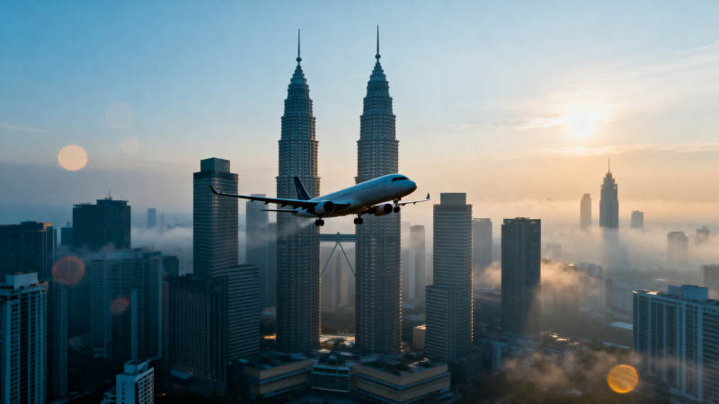 飞机飞越双子塔图片