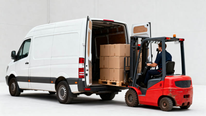 叉车装卸货物图片