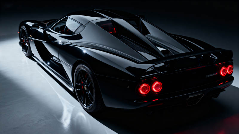 黑色超跑夜影图片