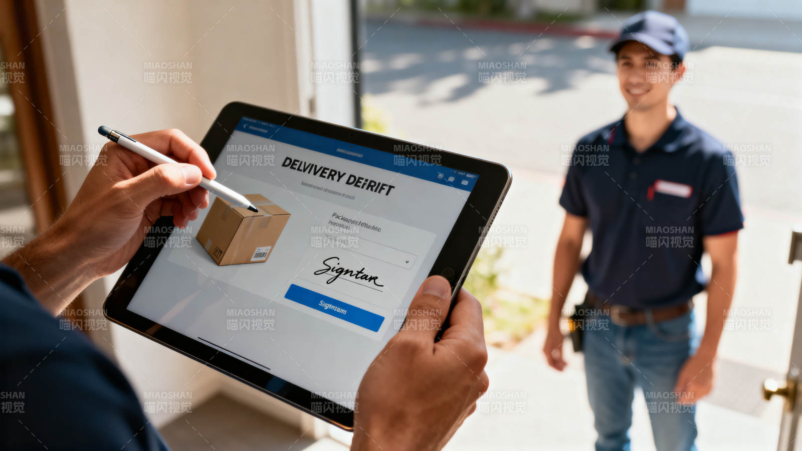 快递签收瞬间图片