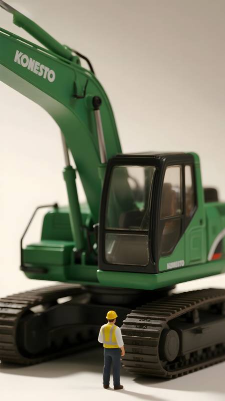 绿色挖掘机模型图片