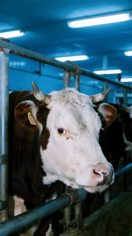 奶牛棚内静观图片