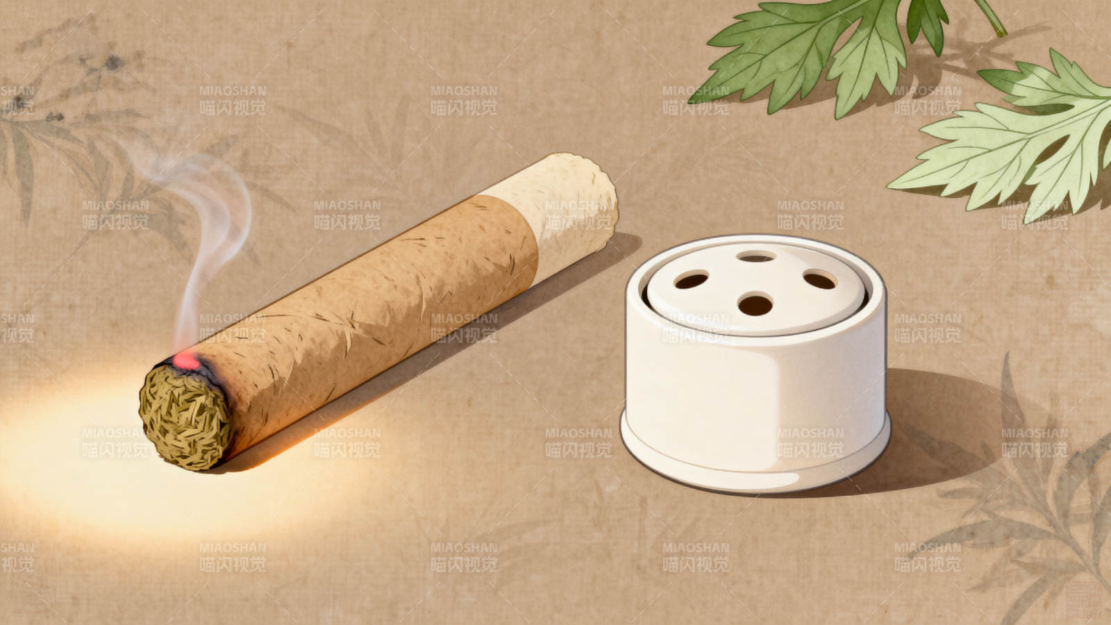 艾灸养生图图片