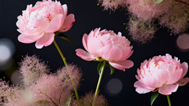 粉嫩牡丹绽放图片