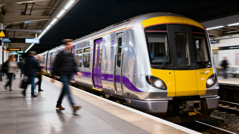 地铁站台列车进站图片