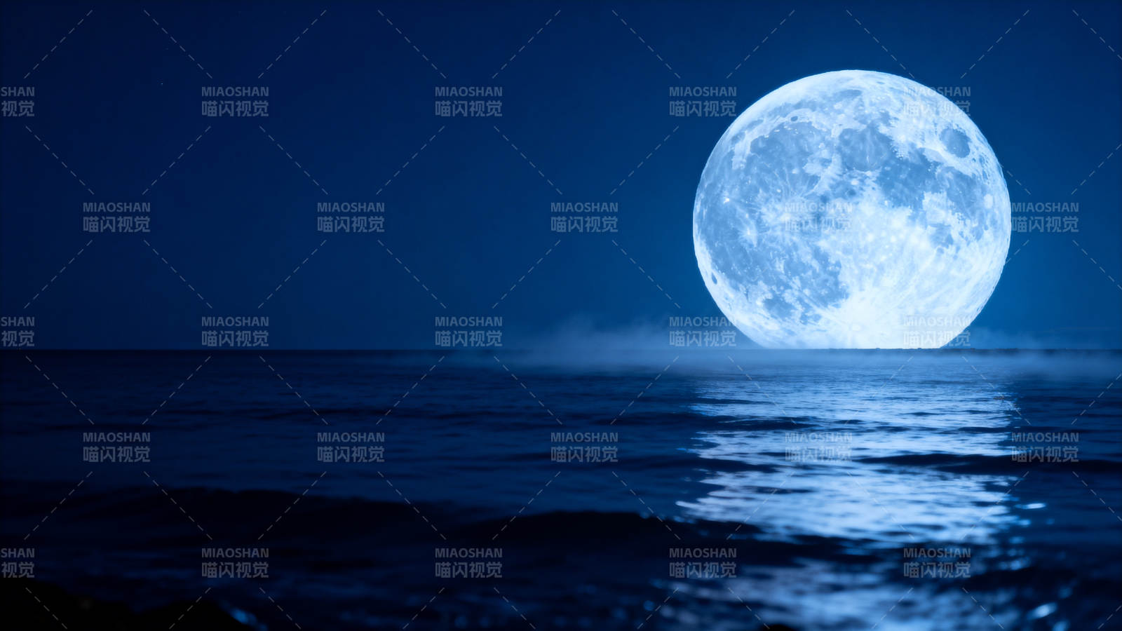 月光海面图片