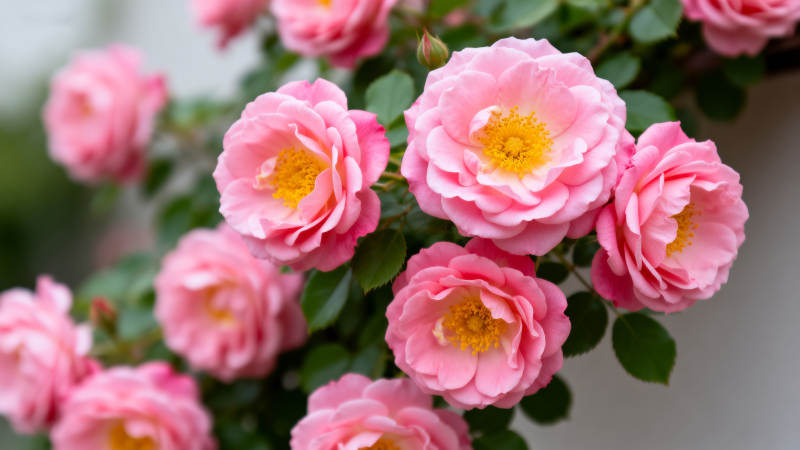 粉玫瑰绽放图片