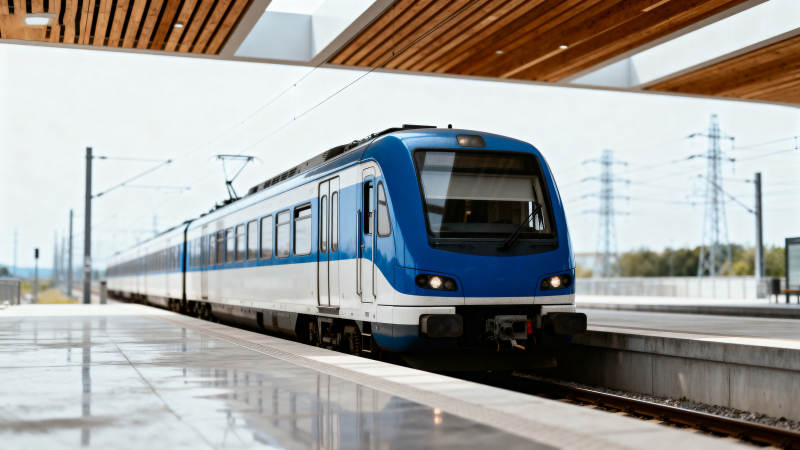 现代电车进站图片