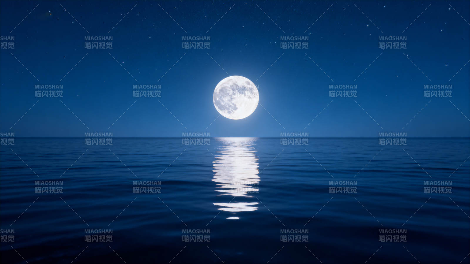 月光海面静谧夜图片