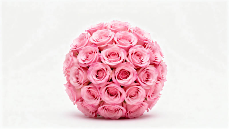 粉色玫瑰花球图片