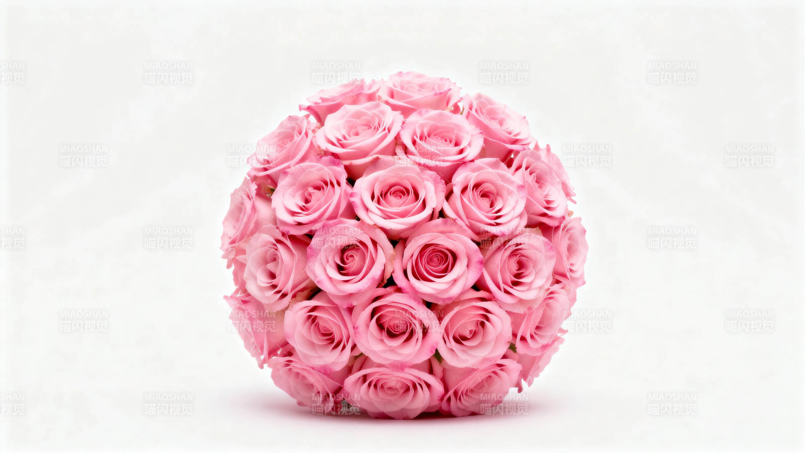 粉色玫瑰花球图片