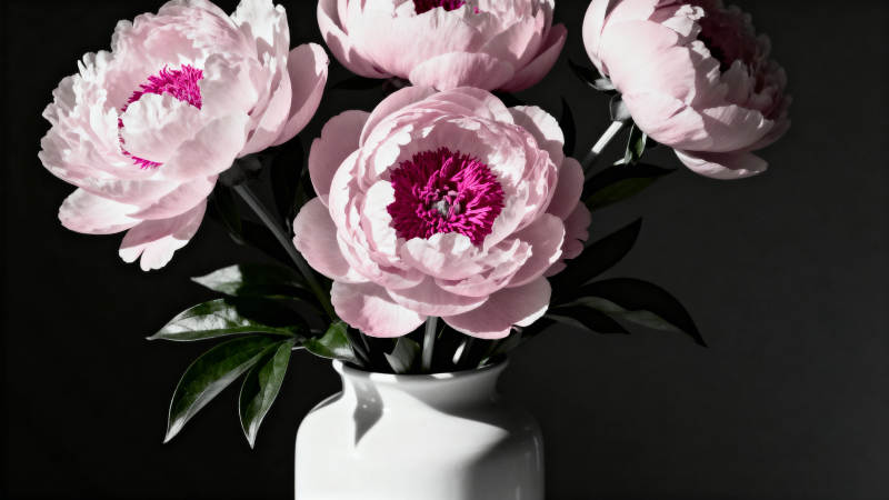 粉牡丹静谧绽放图片