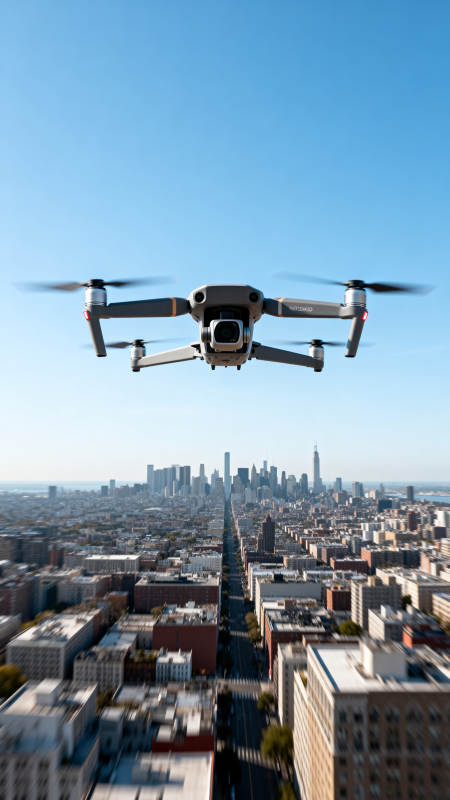 无人机瞰城市天际图片