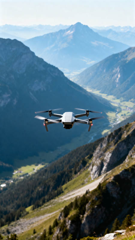 山间无人机翱翔图片