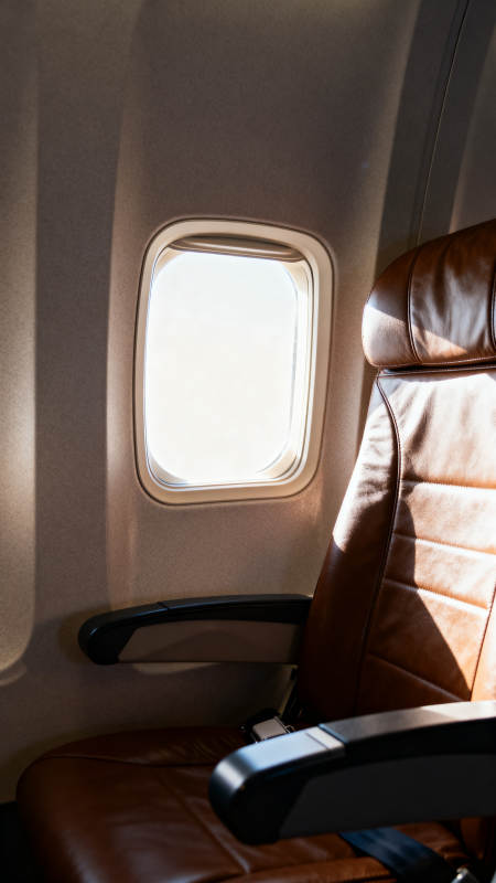 飞机窗边的座椅图片