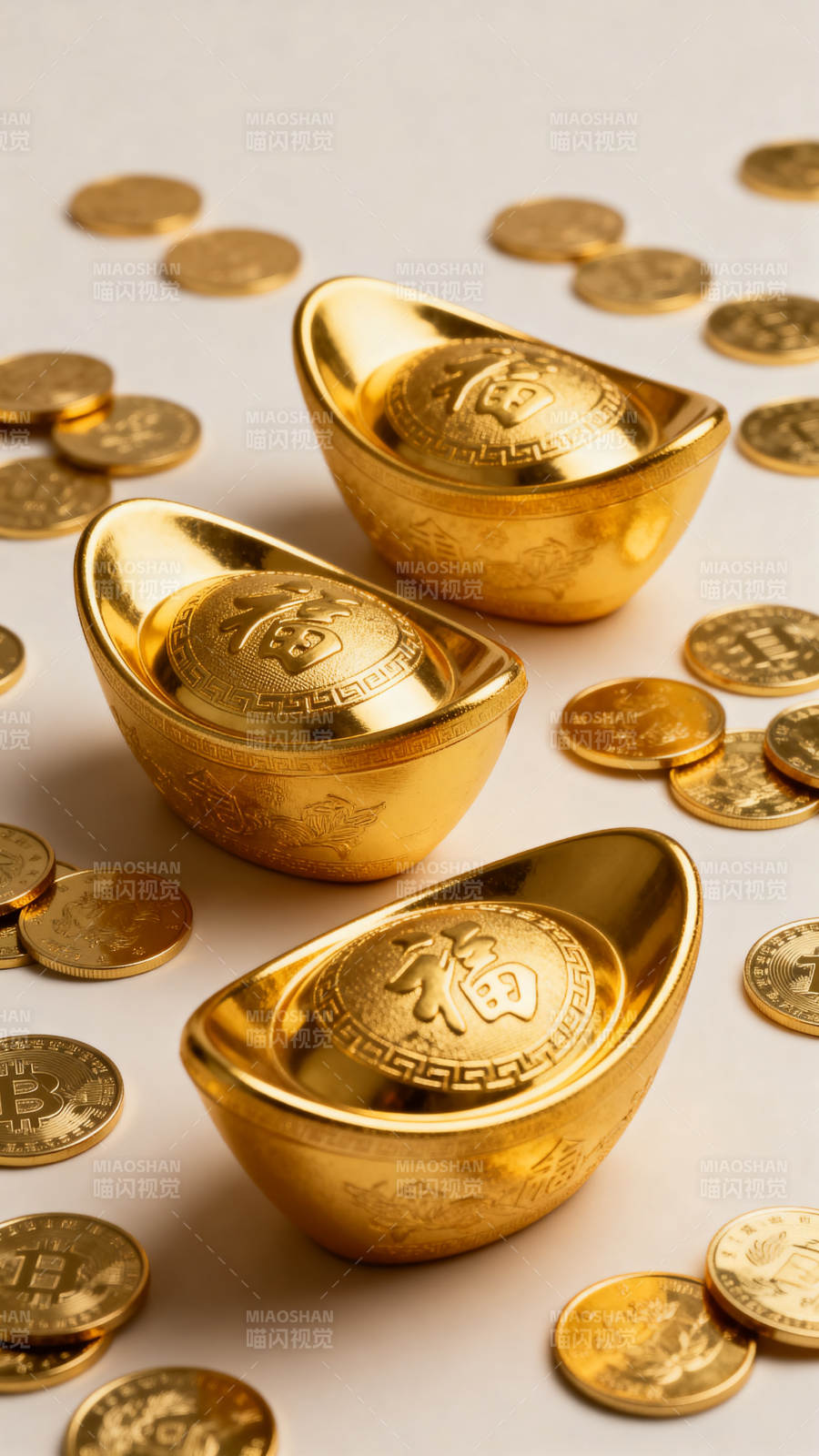 金元宝与金币散落图片