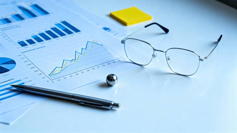 办公桌上的数据分析图片